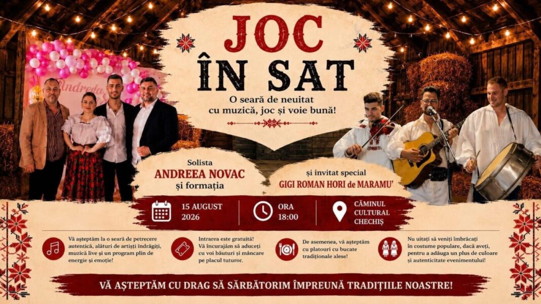 „Joc în Sat” la Chechiș: Muzică, tradiție și voie bună de Sfânta Maria