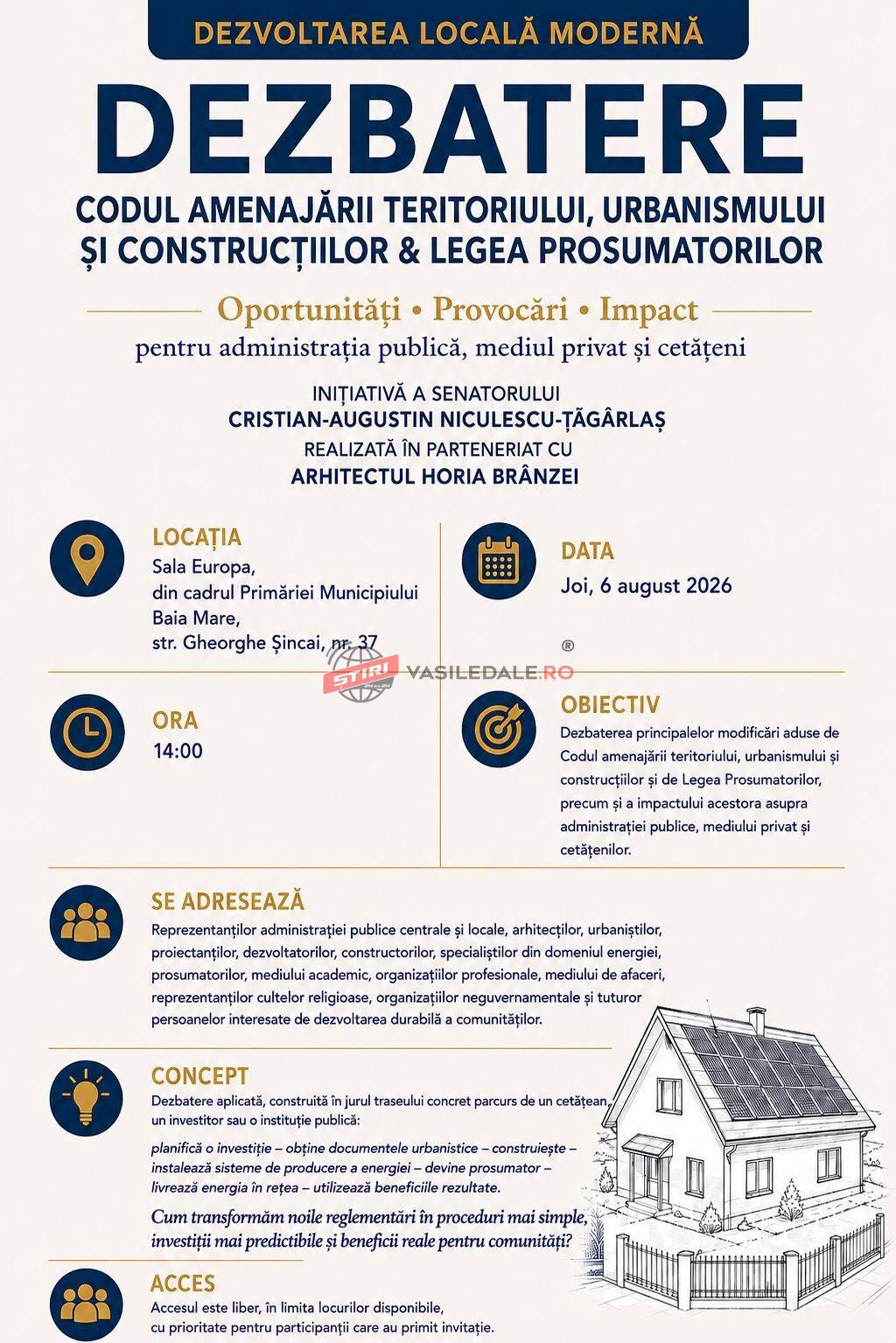 INVITAȚIE la dezbaterea publică Noile reguli pentru construcții și prosumatori