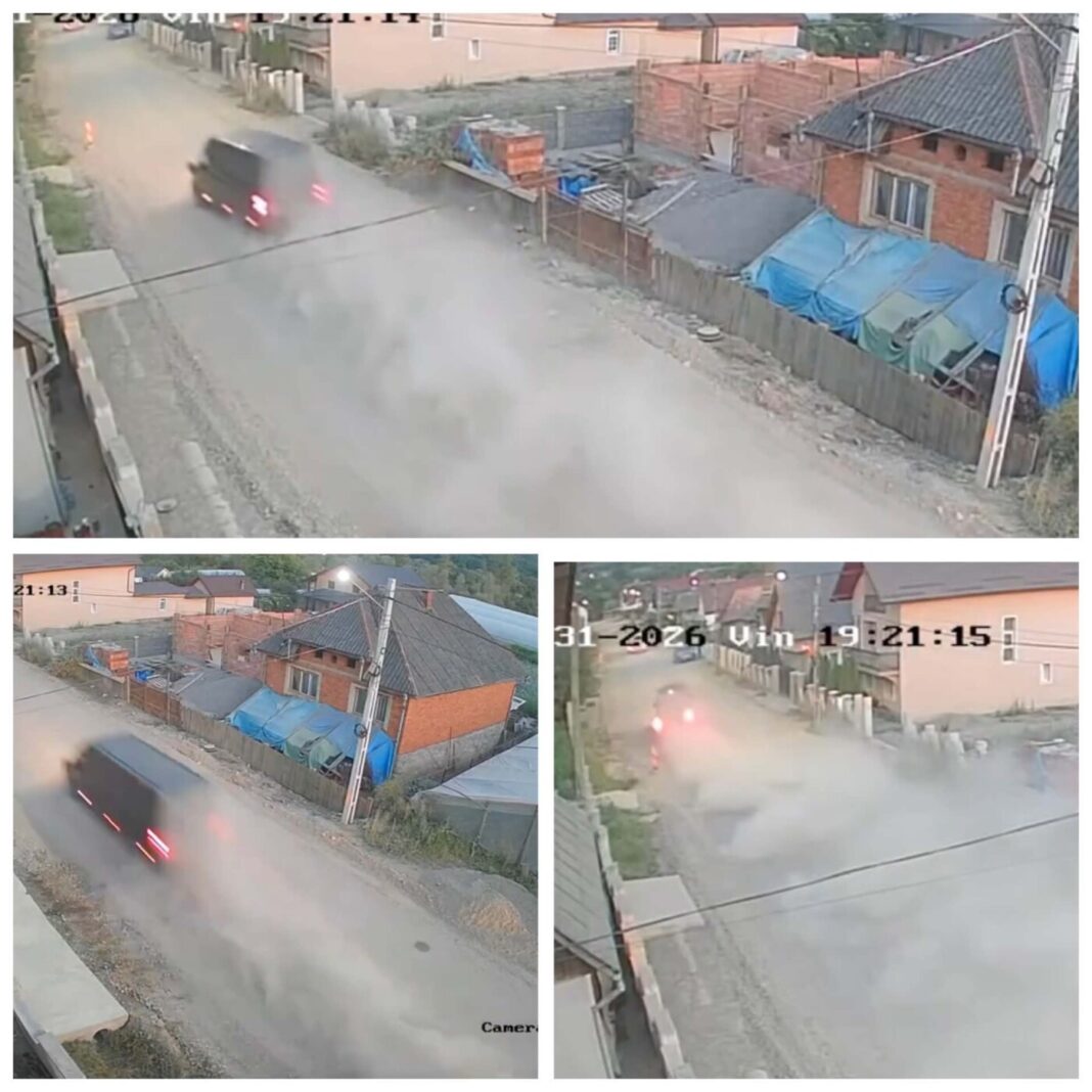 INCONȘTIENT LA VOLAN: Viteză excesivă pe DJ186 la Nănești. 4 oameni și 2 mașini evitate în ultima clipă (video cameră supraveghere)