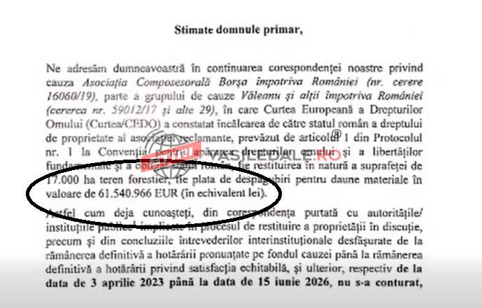 Statul român a plătit Asociației Composesorale Borșa 61.540.966 EURO despăgubiri plus penalități pentru cele 17.000 de hecare de pădure