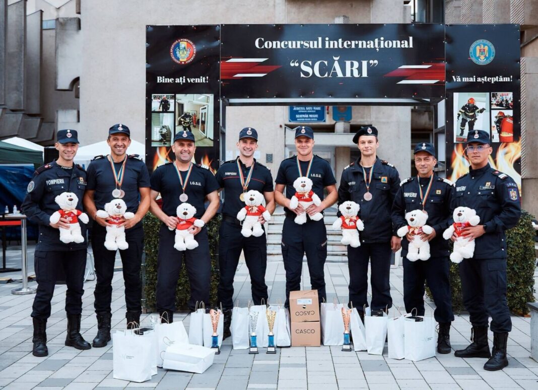 Pompierii maramureșeni, pe podium la competiția „Scări” de la Satu Mare