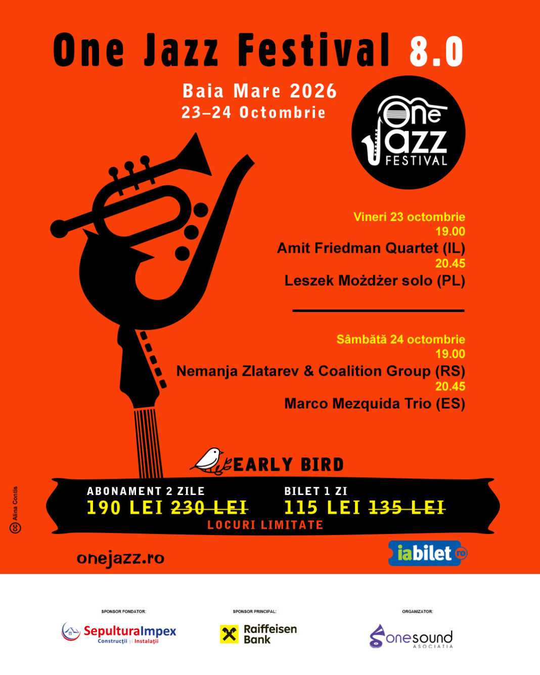 One Jazz Festival 8.0 aduce în Baia Mare 14 artiști din 5 țări