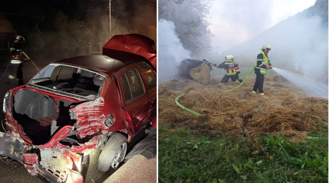 Două intervenții pentru pompierii voluntari din cadrul SVSU Târgu Lăpuș, în această dimineață: accident și incendiu