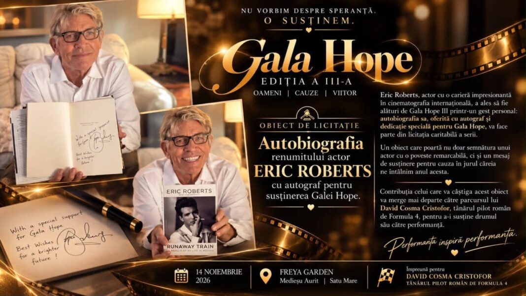SENZAȚIONAL – Gala Hope, ediția a III-a este SUSȚINUTĂ de celebrul actor american ERIC ROBERTS