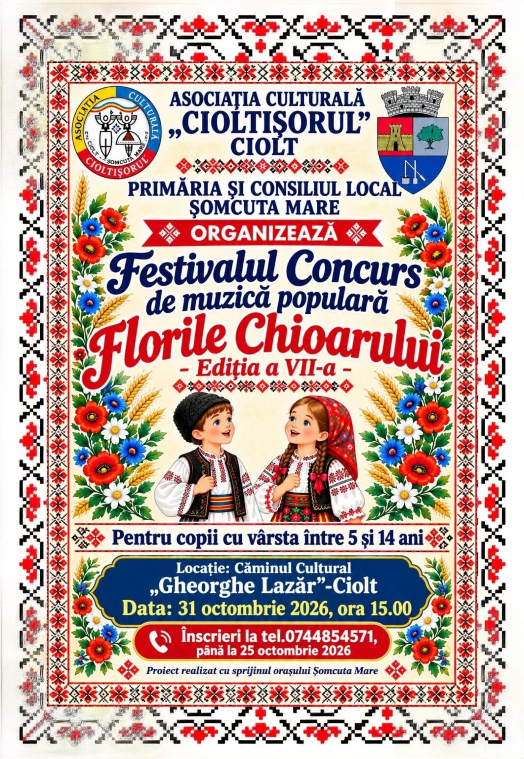 Copiii talentați sunt invitați la Festivalul „Florile Chioarului”. Înscrieri până în 25 octombrie